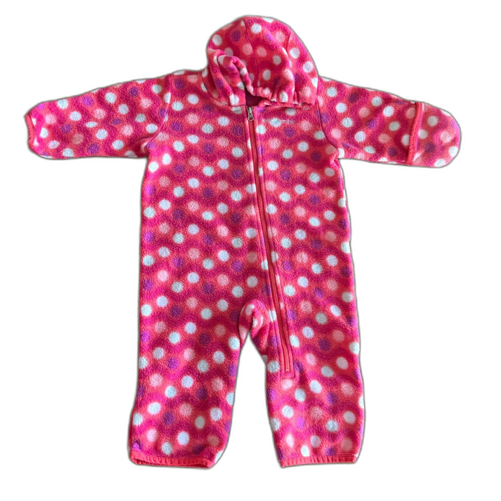 Columbia Pink Fleece Polka Dot Coverall Infant 6-12 Months